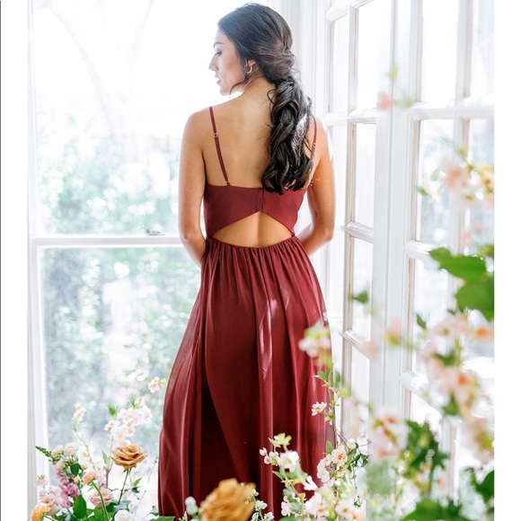 Ainsley Chiffon Dress (RUST - 951) - Picture 8 of 11